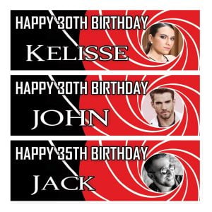 personalised 007 film photo birthday banner