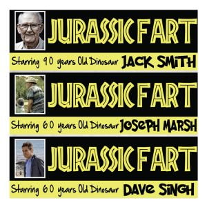 Personalised jurassic park film photo birthday banner