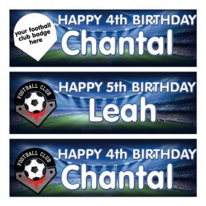 Personalised Football Club Badge Birthday Banner