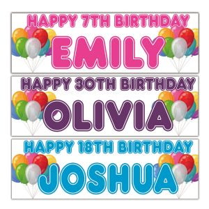 Personalised Balloon Birthday Banners