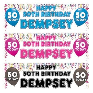 Personalised Balloon Streamers Birthday Banners