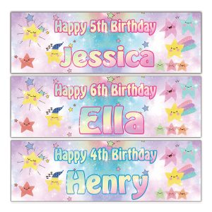 Personalised Kids Star Birthday Banners