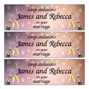 Personalised Champagne Wedding Banners