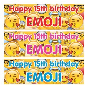 Personalised emoji Birthday Banner