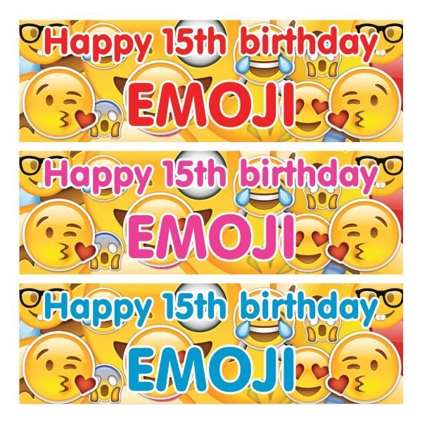 Personalised emoji Birthday Banner