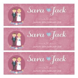 Personalised Pink Wedding Banners