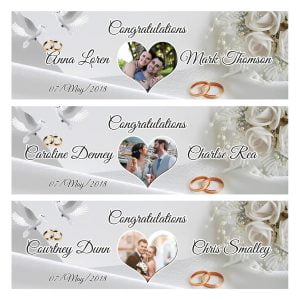 Personalised Dove Ring Photo Wedding Banners