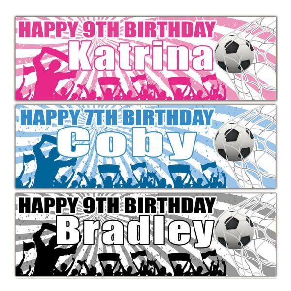 Personalised football birthday banner