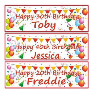 Personalised bunting birthday banner