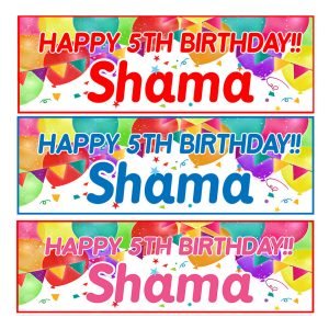 Personalised confetti birthday banner