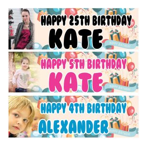 Personalised Photo Balloon Star Birthday Banner