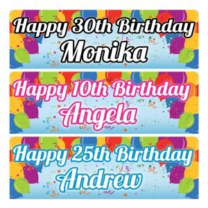 Customised balloon birthday banners