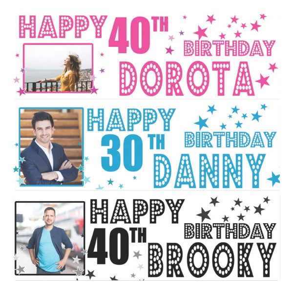 Birthday banner photo personalised