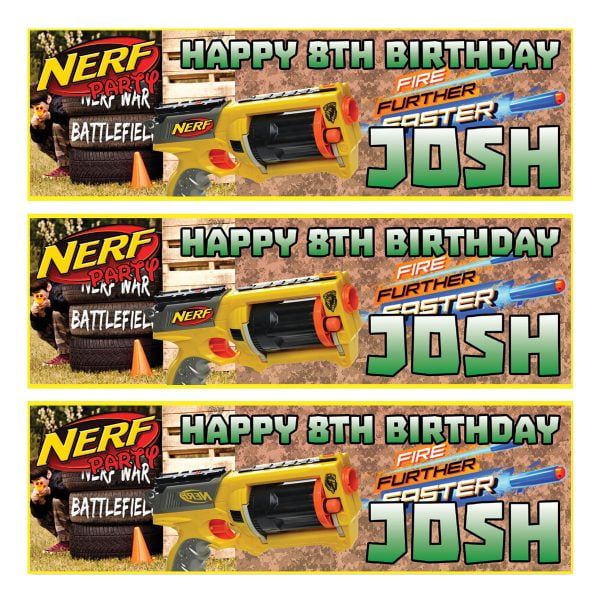 Nerf gun birthday banner