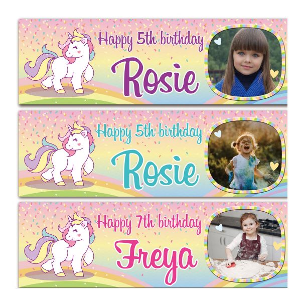 personalised birthday banner photo unicorn