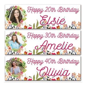 Birthday Banners Flowers