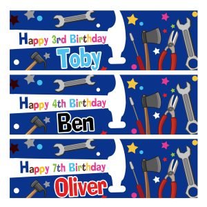 birthday banner tool boy