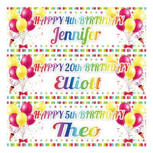 Personalised Birthday Banner Rainbow