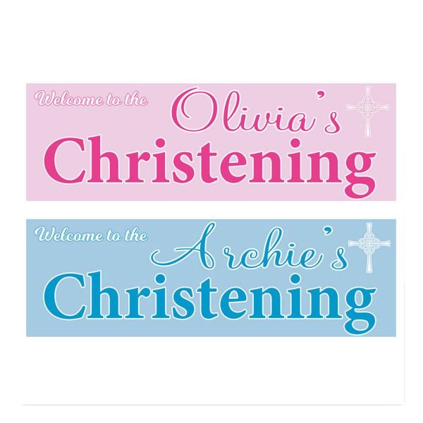 personalised christening banners