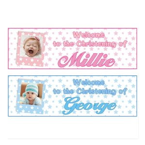 Christening Banner Personalised photo