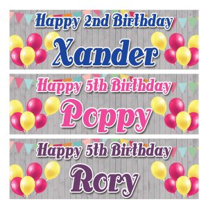 Personalised happy birthday banner