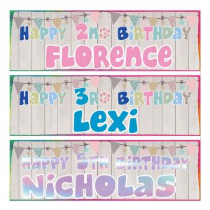 Personalised happy birthday banners