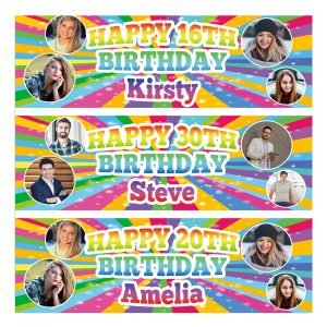 Personalised birthday banners photo rainbow