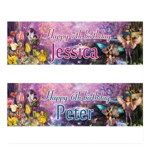 Personalised birthday banner fairy tale