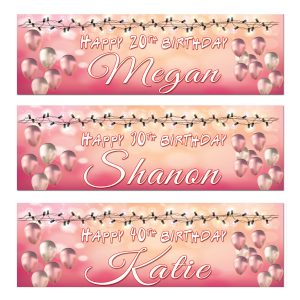 birthday banner Rose Gold