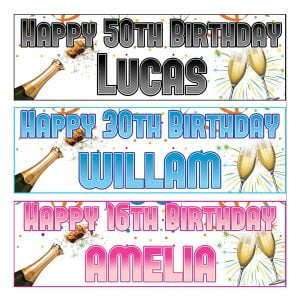 Birthday Banner Champagne