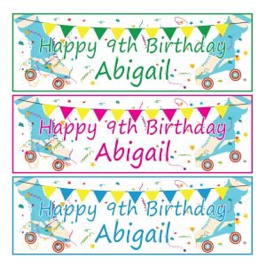 Roller skate birthday banner