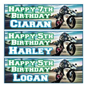 Birthday banner motorcycle