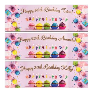 cupcake birthday banner