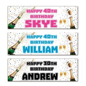 champagne birthday banners