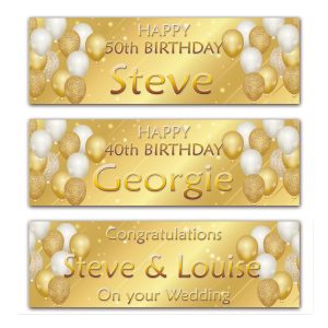 gold decoration party banner