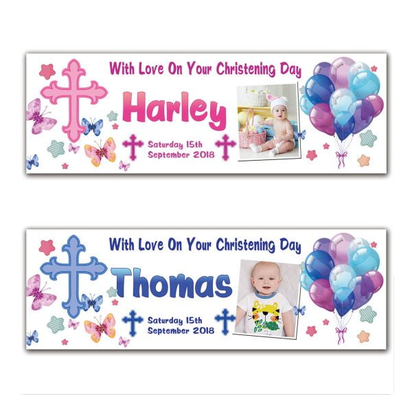 Personalised Baptism Party Banners