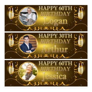 Gold Birthday Banner Photo