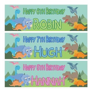 Dinosaur birthday banner