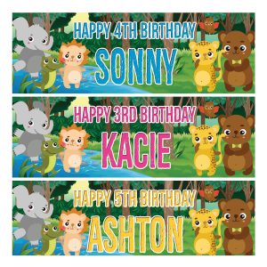 Animals birthday banner