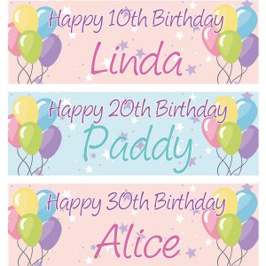 Pastel colour birthday banner